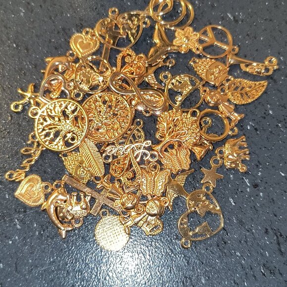 10 PC Gold Enamel Pendant lot - Picture 2 of 2